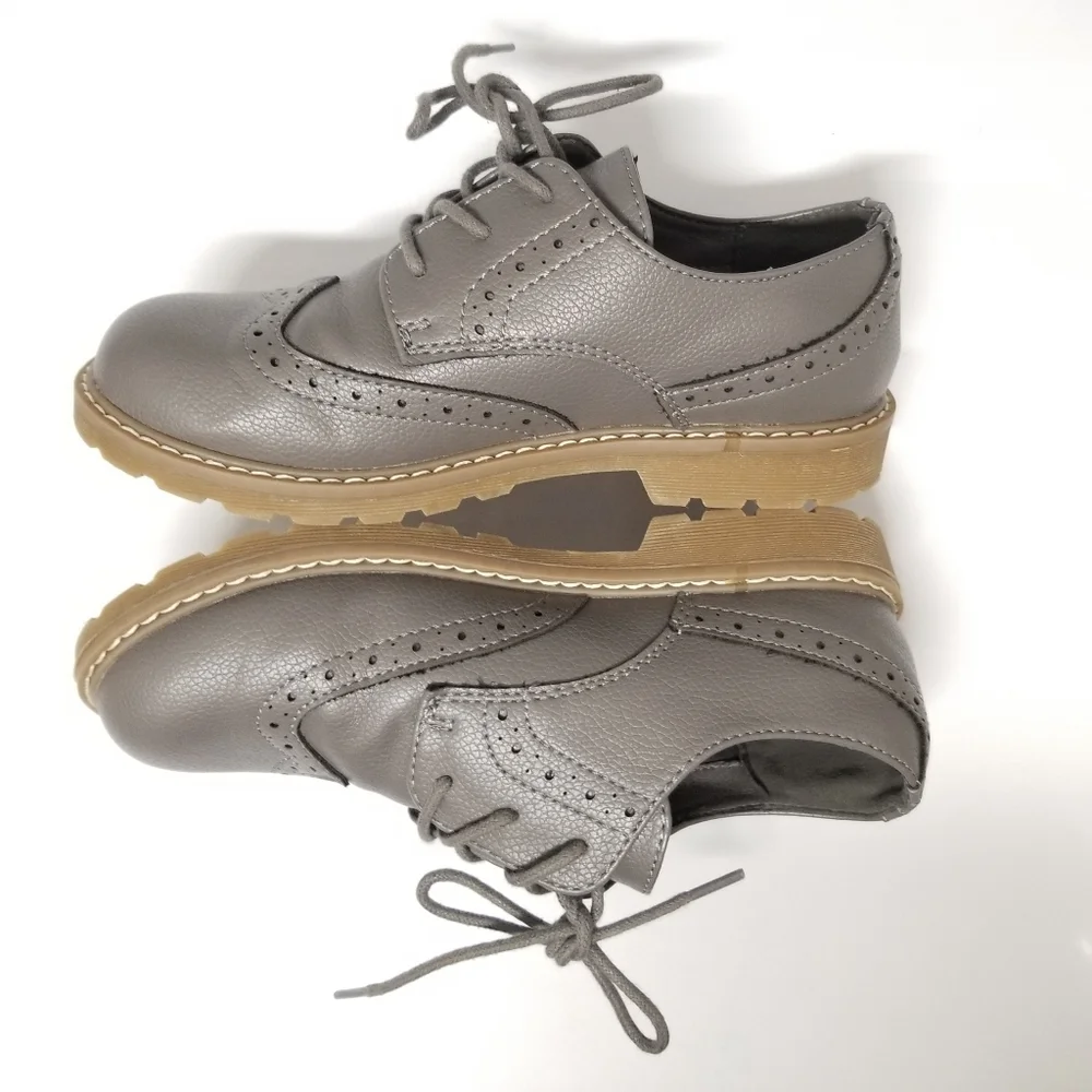 NORDSTROM Boy's Sawyer Lace Up Gray Dress Shoe 3M